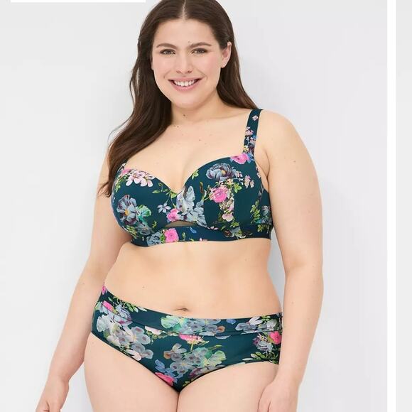 Cacique Comfort Bliss Lightly Lined Balconette Floral Underwire Bra Size 40F - Picture 1 of 16